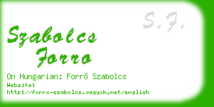 szabolcs forro business card